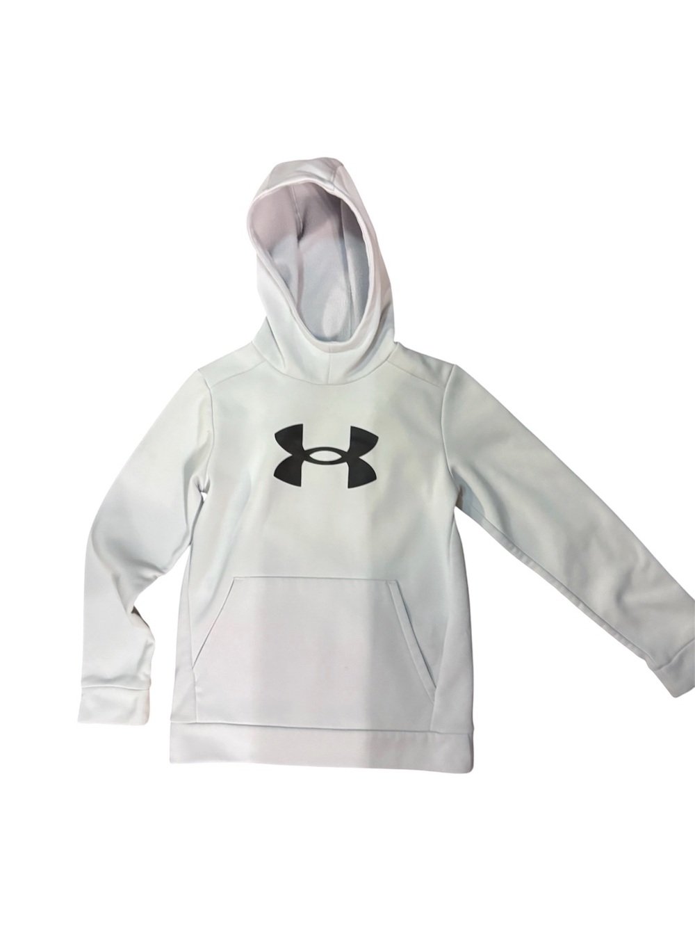Under Armour Kids White Hoodie with Black Logo Size Youth M